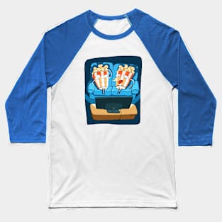 TV and Popcorn Baseball T-Shirt